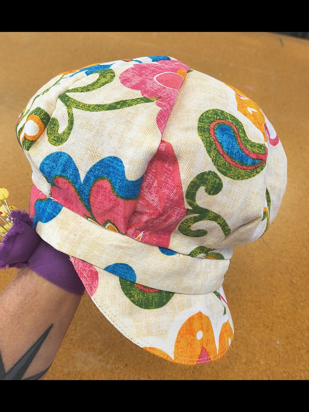 Women's Baker Boy Newsboy Cap Hat Floral M
